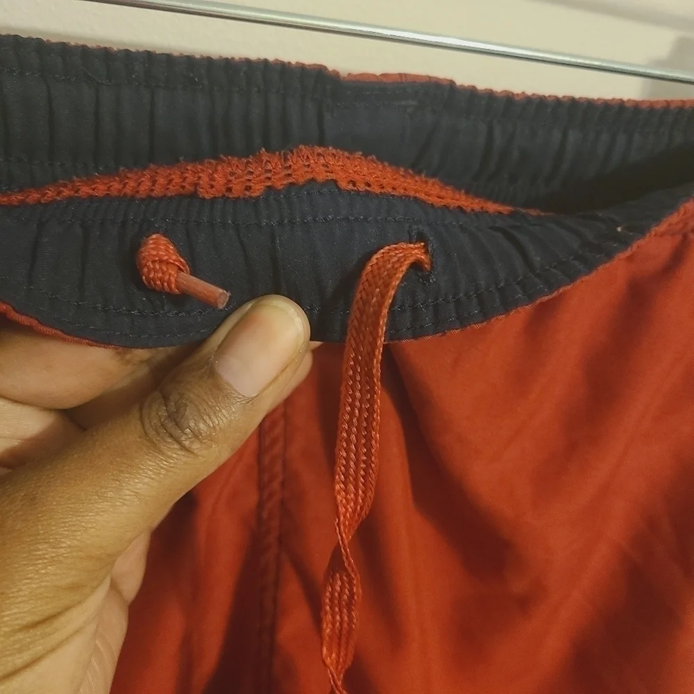 Speedo | Men's Red Athleisure Sporty Swim Trunks With Pockets (Size Small)